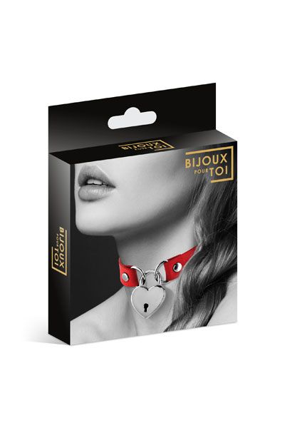 Красный чокер с замком в форме сердца - Bijoux Pour Toi - купить с доставкой в Хабаровске