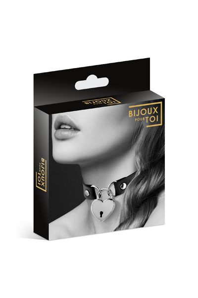 Черный чокер с замком в форме сердца - Bijoux Pour Toi - купить с доставкой в Хабаровске