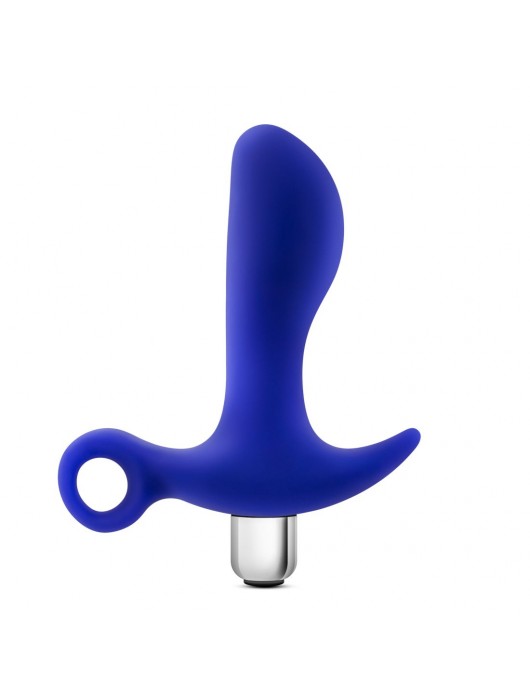 Синий стимулятор простаты с ручкой-кольцом Performance Prostimulator 02 - Blush Novelties - в Хабаровске купить с доставкой