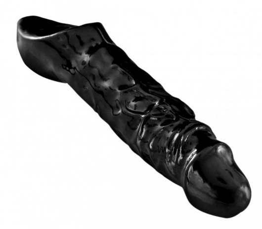 Чёрная увеличивающая насадка на член Mamba Cock Sheath Packaged - 16,5 см. - XR Brands - в Хабаровске купить с доставкой