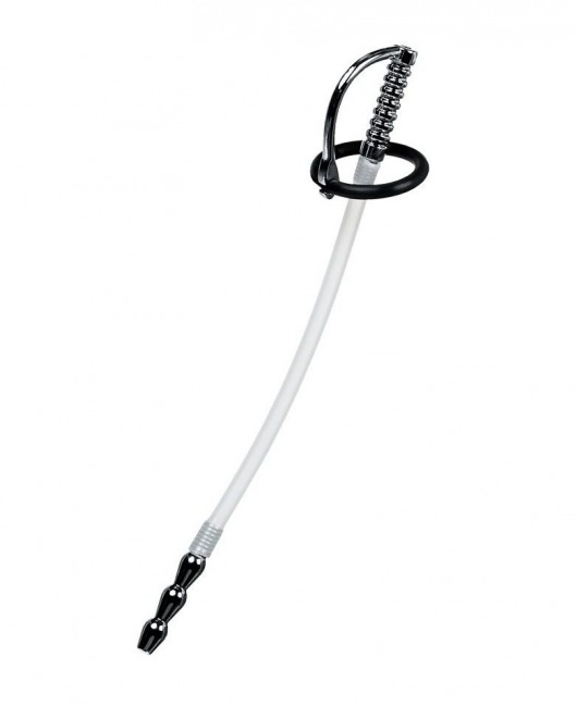 Силиконовый уретральный плаг со сменными фиксирующими кольцами Metal - ToyFa - купить с доставкой в Хабаровске