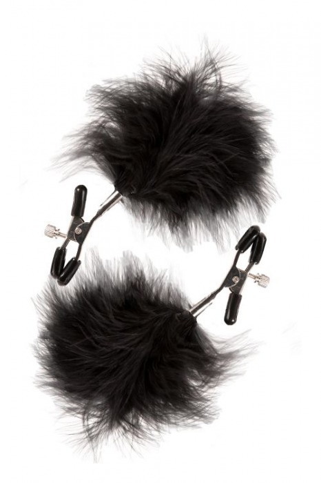 Зажимы для сосков с пухом FEATHERED NIPPLE CLAMPS - Blush Novelties - купить с доставкой в Хабаровске