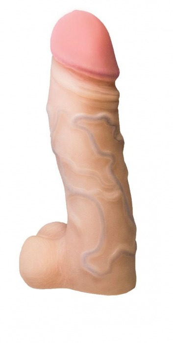 Реалистичная насадка с мошонкой REAL Standard - 15,5 см. - LOVETOY (А-Полимер) - купить с доставкой в Хабаровске