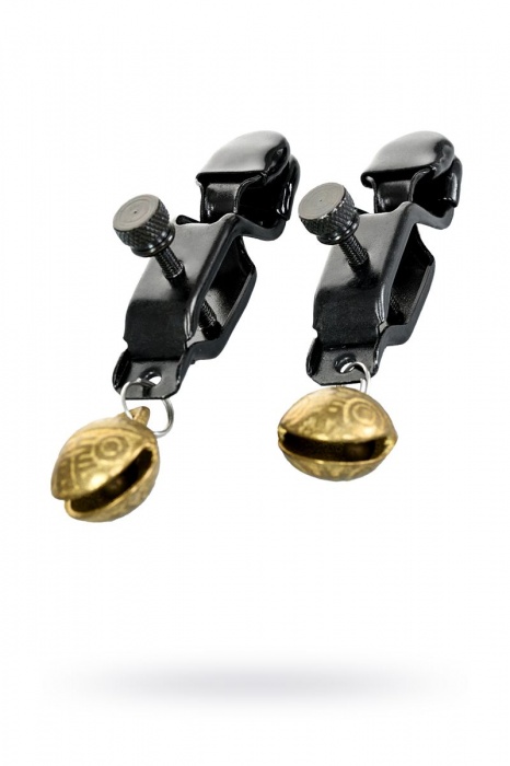 Черно-золотистые зажимы для сосков TOYFA Theatre - ToyFa - купить с доставкой в Хабаровске