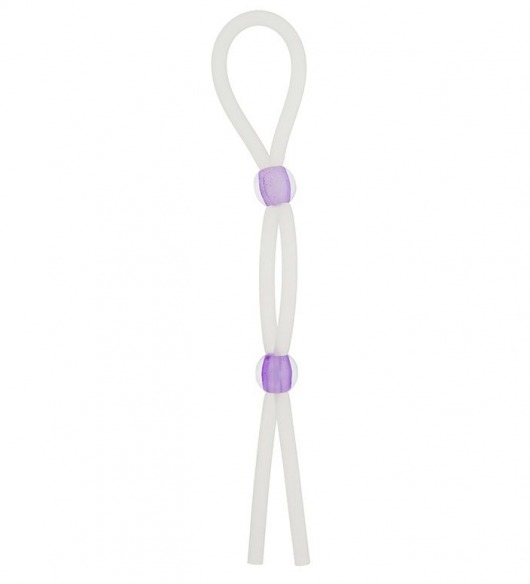 Прозрачное эрекционное кольцо-лассо SILICONE LASSO COCK RING DUAL BEADS - NMC - в Хабаровске купить с доставкой