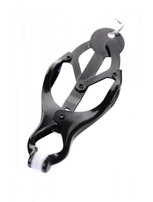 Черно-серебристые зажимы для сосков с кольцом для пениса TOYFA Metal - ToyFa - купить с доставкой в Хабаровске