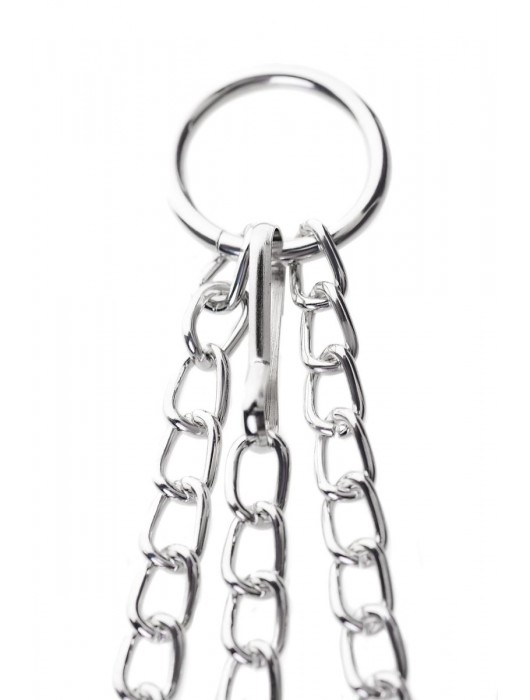 Черно-серебристые зажимы для сосков с кольцом для пениса TOYFA Metal - ToyFa - купить с доставкой в Хабаровске