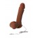 Коричневый вибратор-реалистик на присоске с пультом ДУ - 21 см. - ToyFa купить в Хабаровске с доставкой в Orgasmix.ru Коричневый вибратор-реалистик на присоске с пультом ДУ - 21 см. - ToyFa