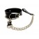 Черный ошейник с поводком из эко-кожи - БДСМ Арсенал - купить с доставкой в Хабаровске Черный ошейник с поводком из эко-кожи - БДСМ Арсенал - купить с доставкой в Хабаровске