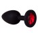 Чёрная анальная втулка с красным кристаллом - 7,3 см. - Джага-Джага - купить с доставкой в Хабаровске